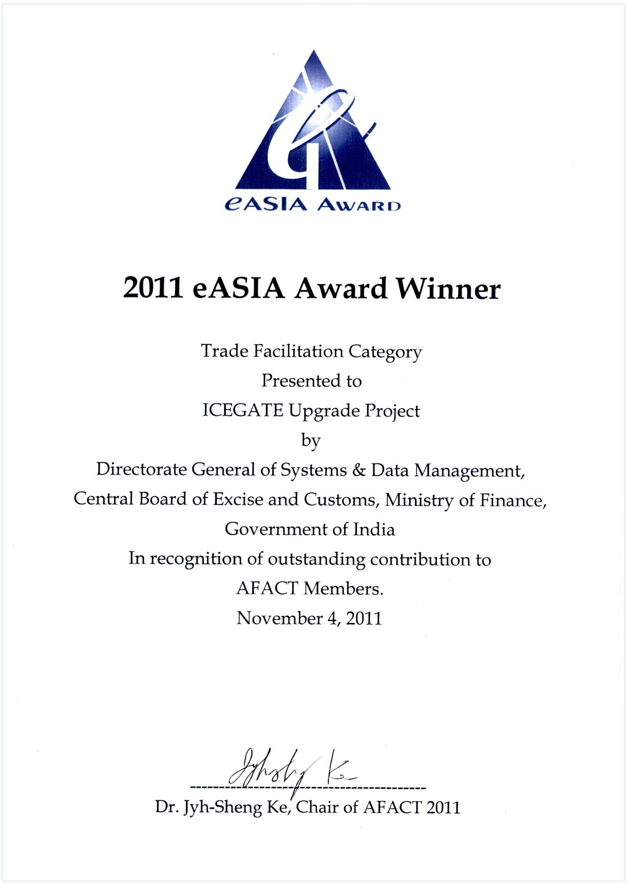 e-Asia Award